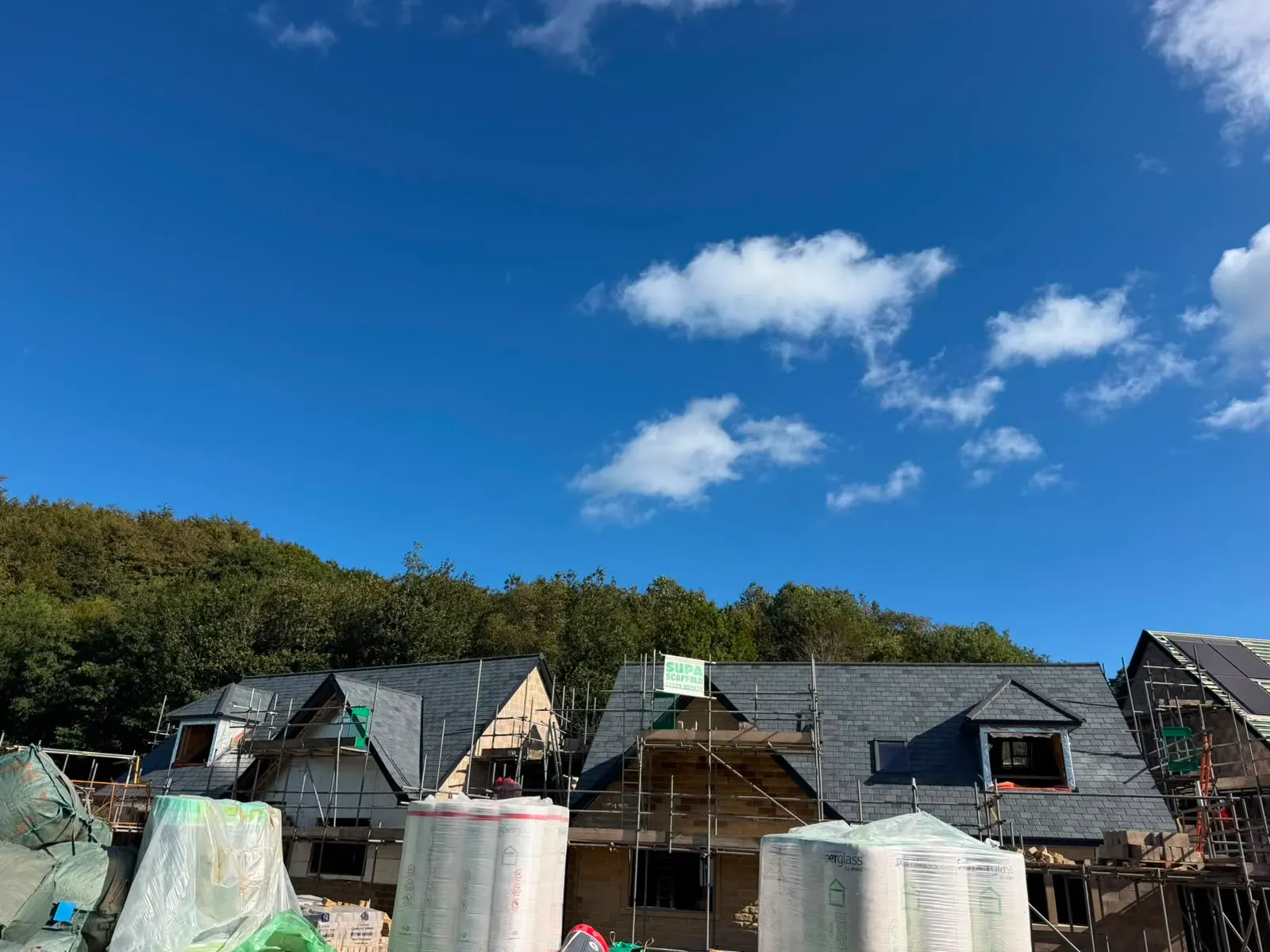 Pitched slate roof installation on a new-build residential property by STORMPROOF ROOFING & REPAIRS LTD